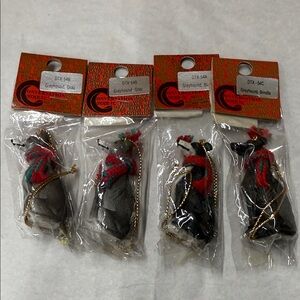 4x Greyhound, miniature dog Christmas ornaments made by Conversation Concepts.
